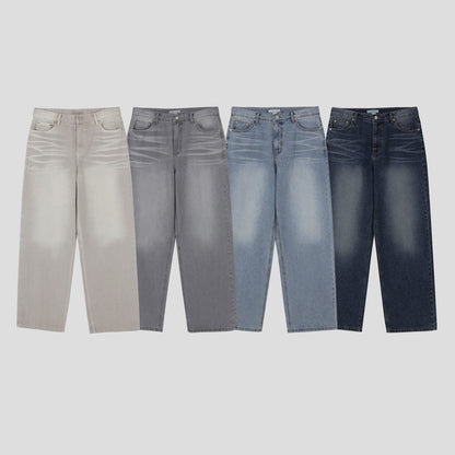 Sand Washed Wide Denim Pants