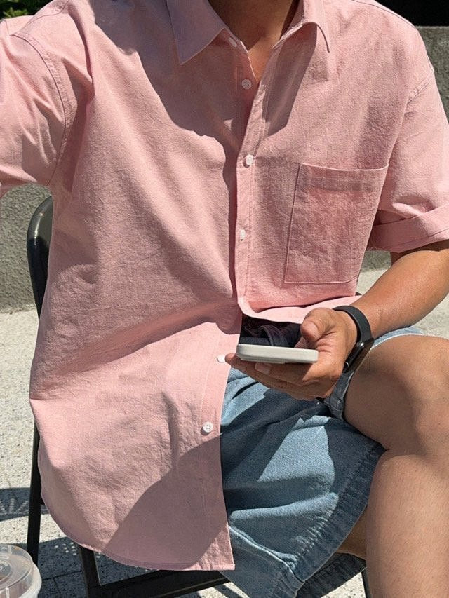 Pigment-Washed Nylon Shirt Jacket