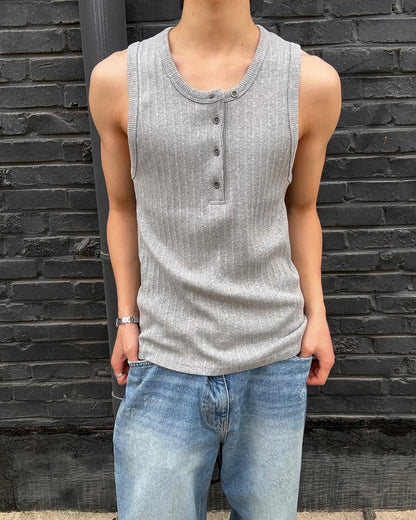 Compact Rib Henley Tank