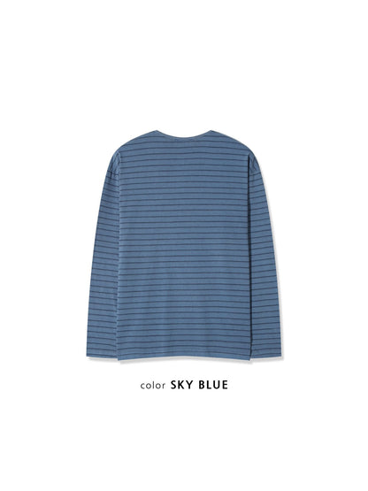 Pigment Stripe Henley Long Sleeve Tee