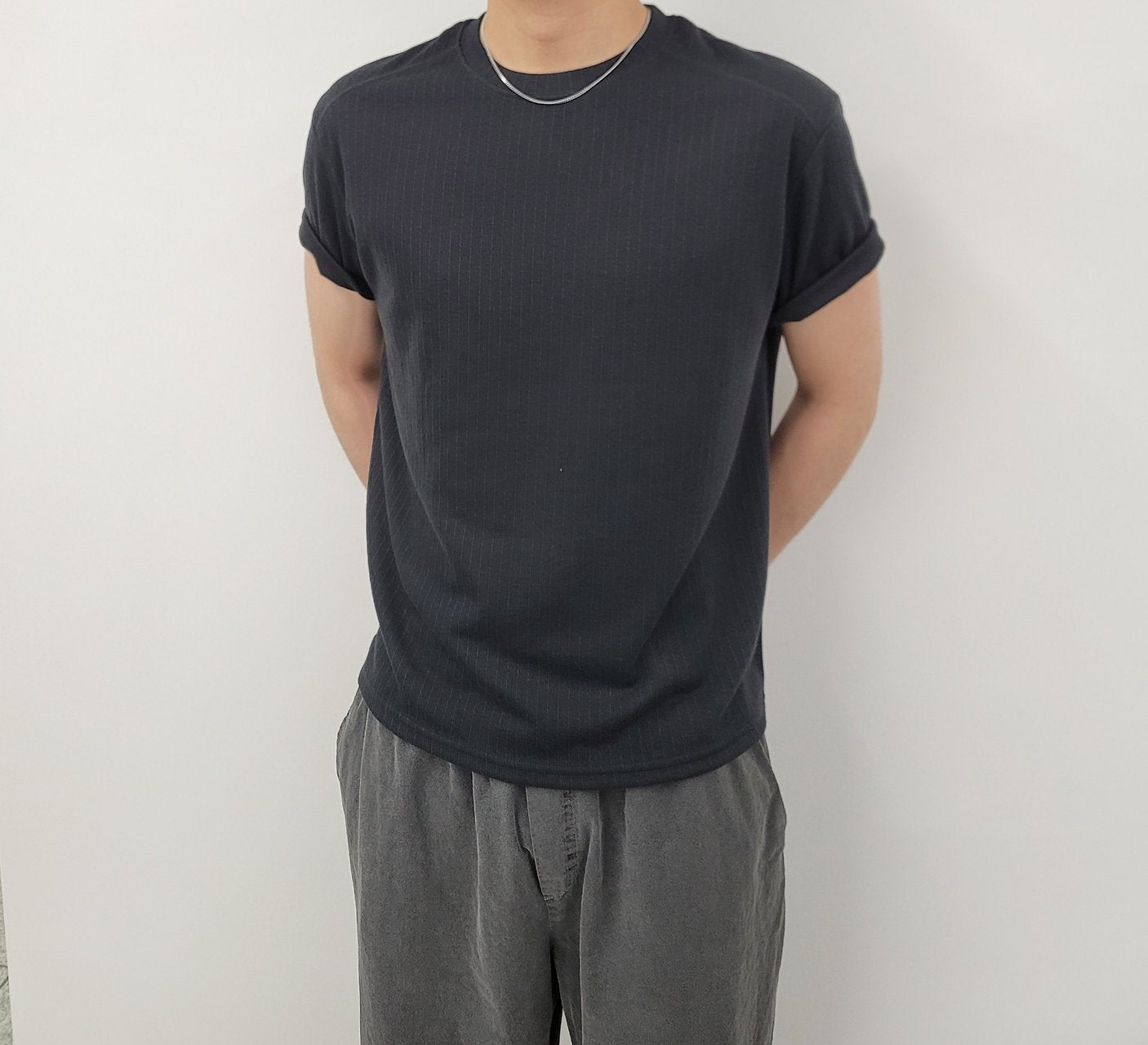 Shoulder Muscle Ribbed T-Shirt