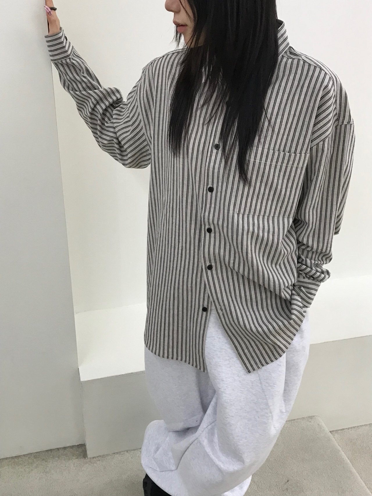 Pigment-Washed Nylon Shirt Jacket