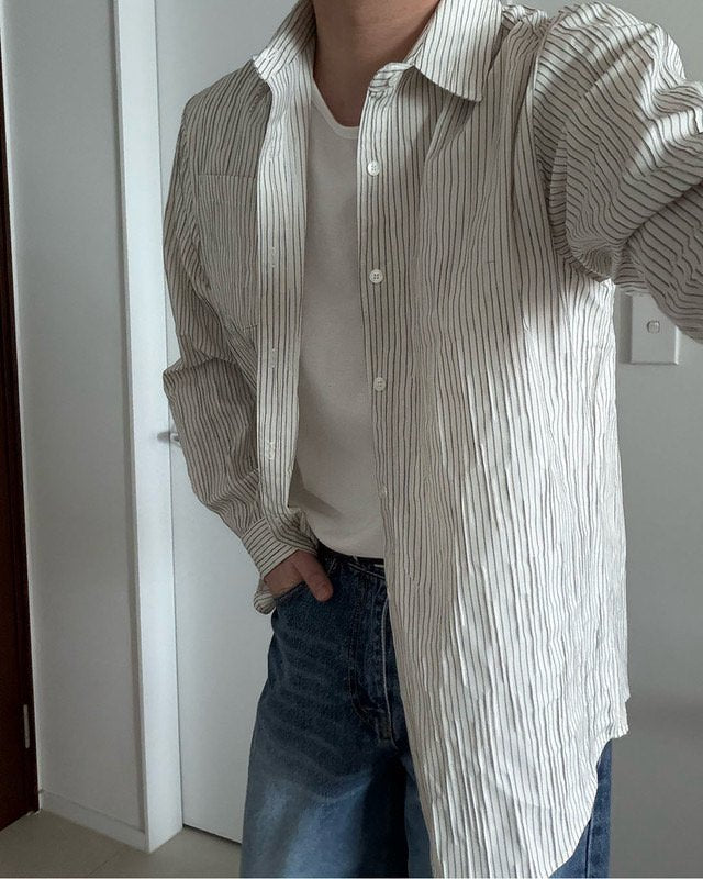 Cozy Crinkle Stripe Shirt