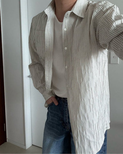 Cozy Crinkle Stripe Shirt