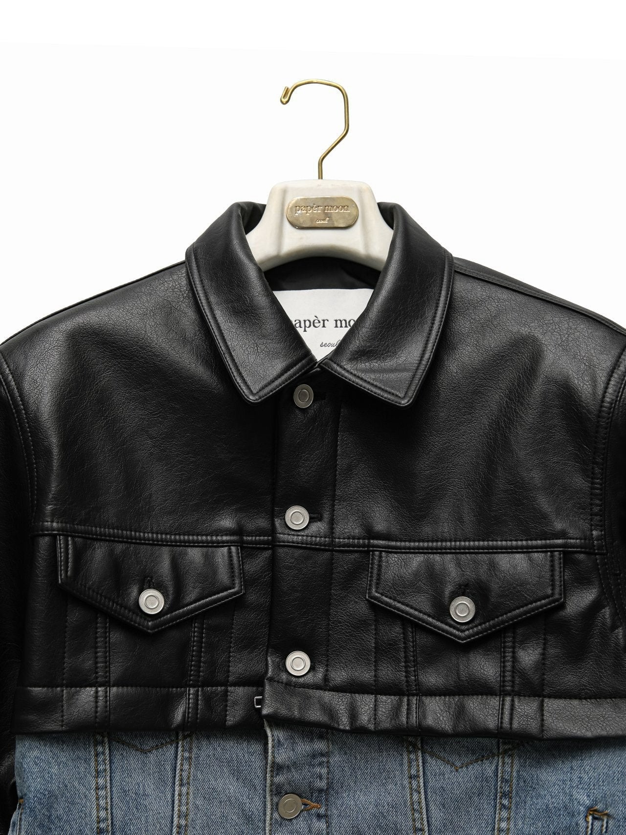 Sandro leather clearance trucker jacket