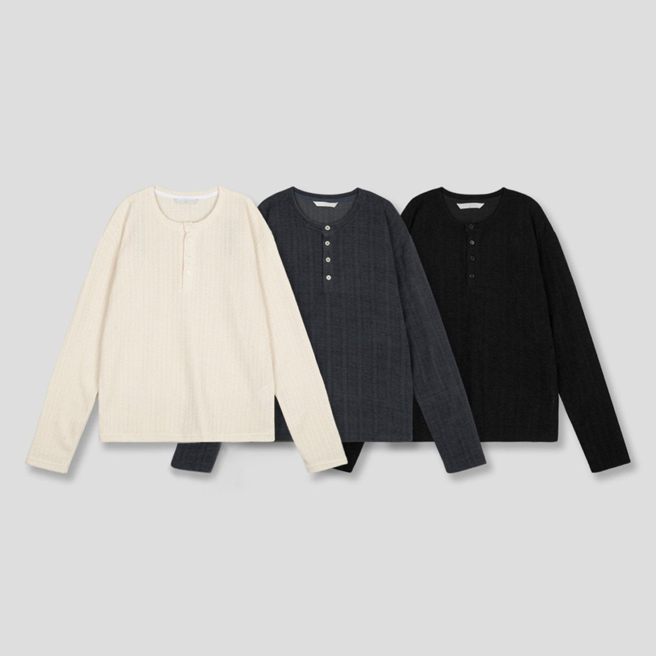 Need Textured Henley Long Sleeve