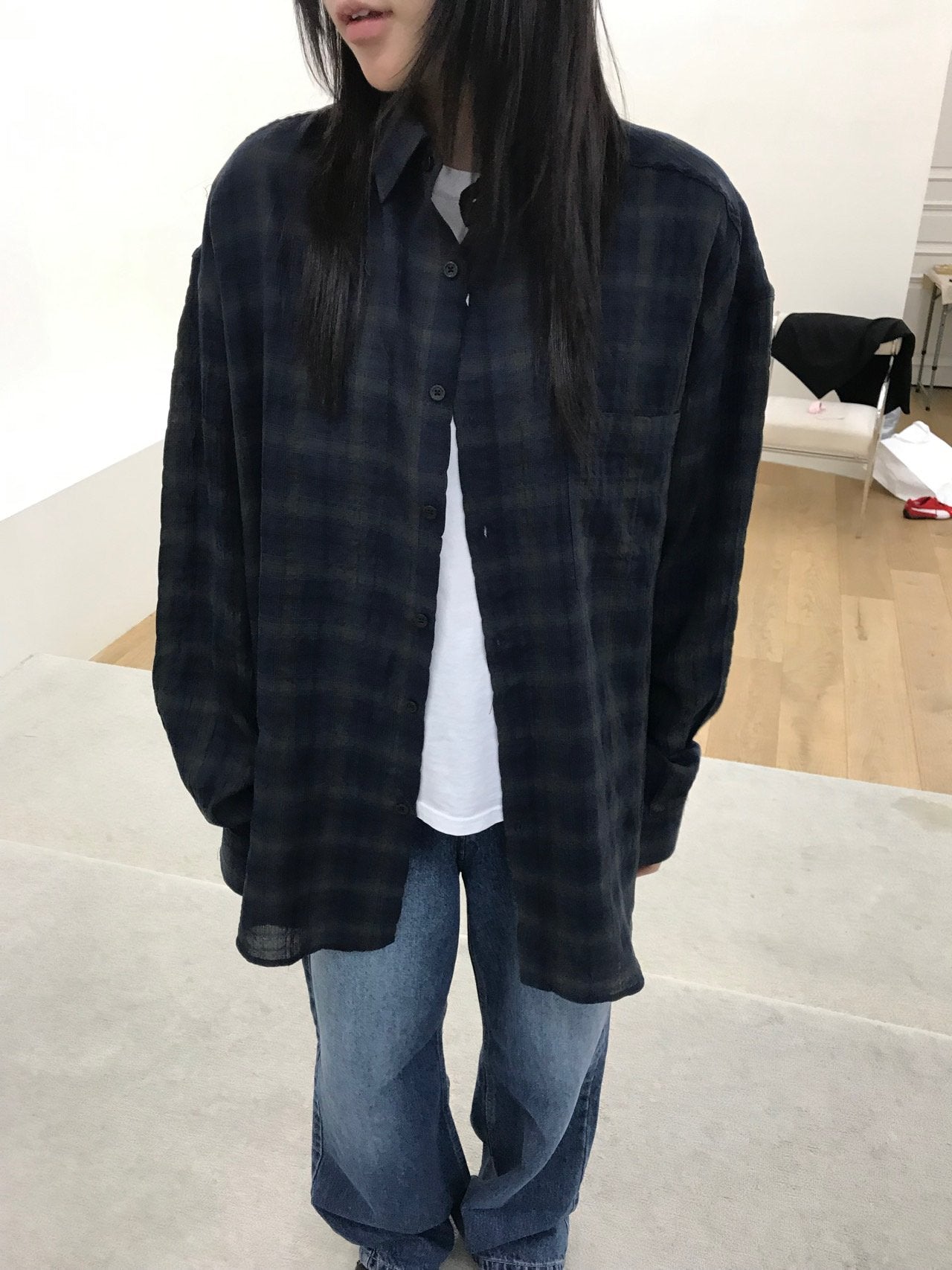Pigment-Washed Nylon Shirt Jacket