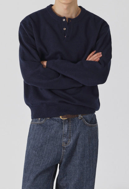 Ness Daily Henley Neck Knit