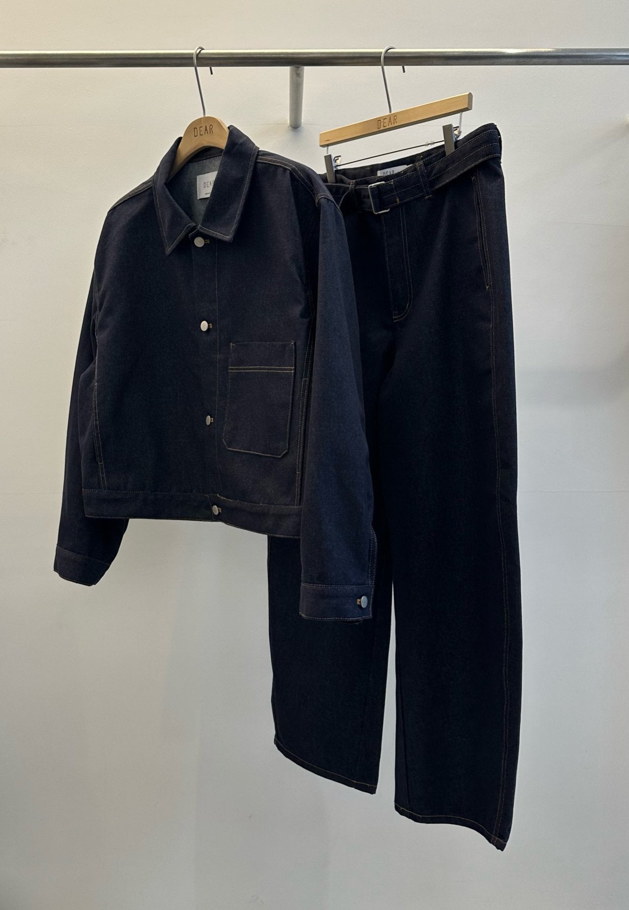 Non-Fading Cropped Denim Set