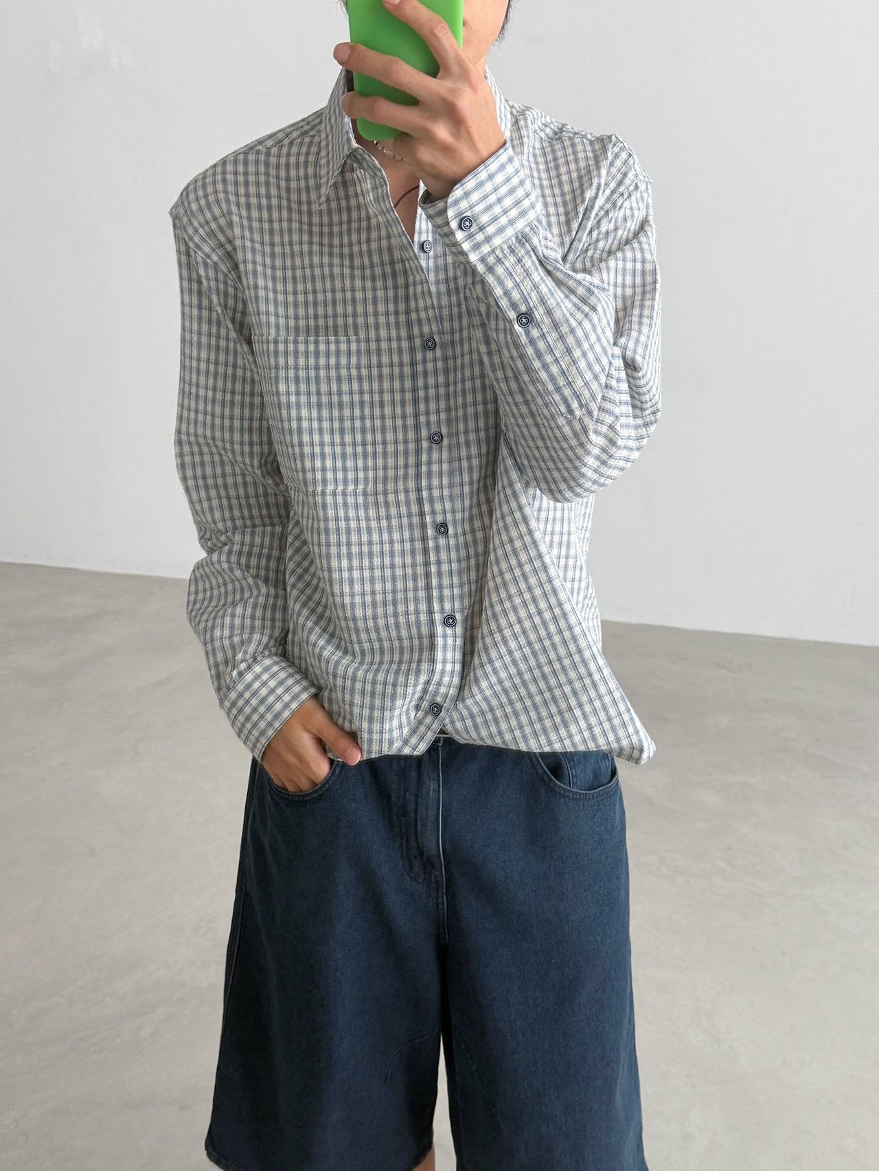 Pigment-Washed Nylon Shirt Jacket
