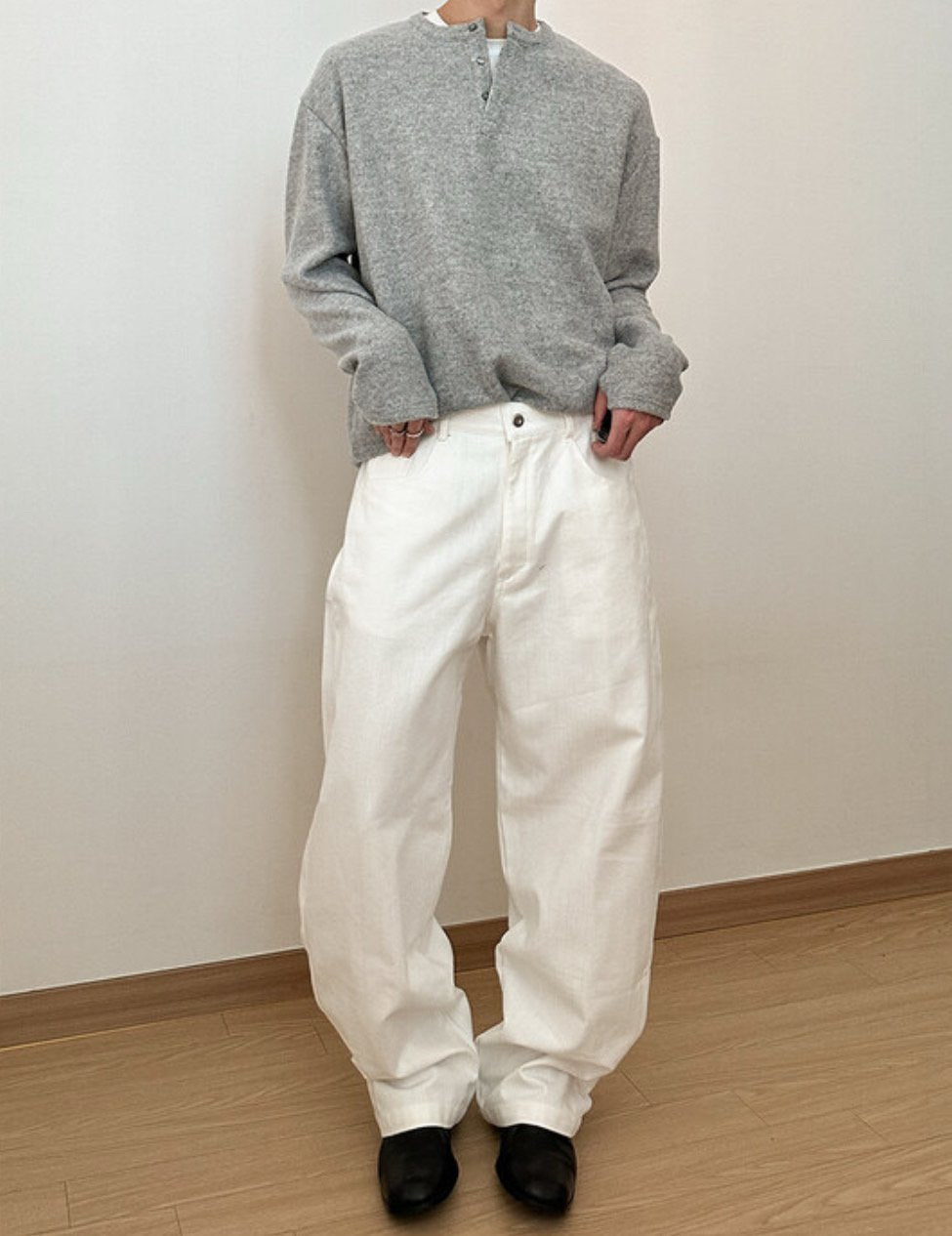 Balloon Stripe Tapered Denim Pants