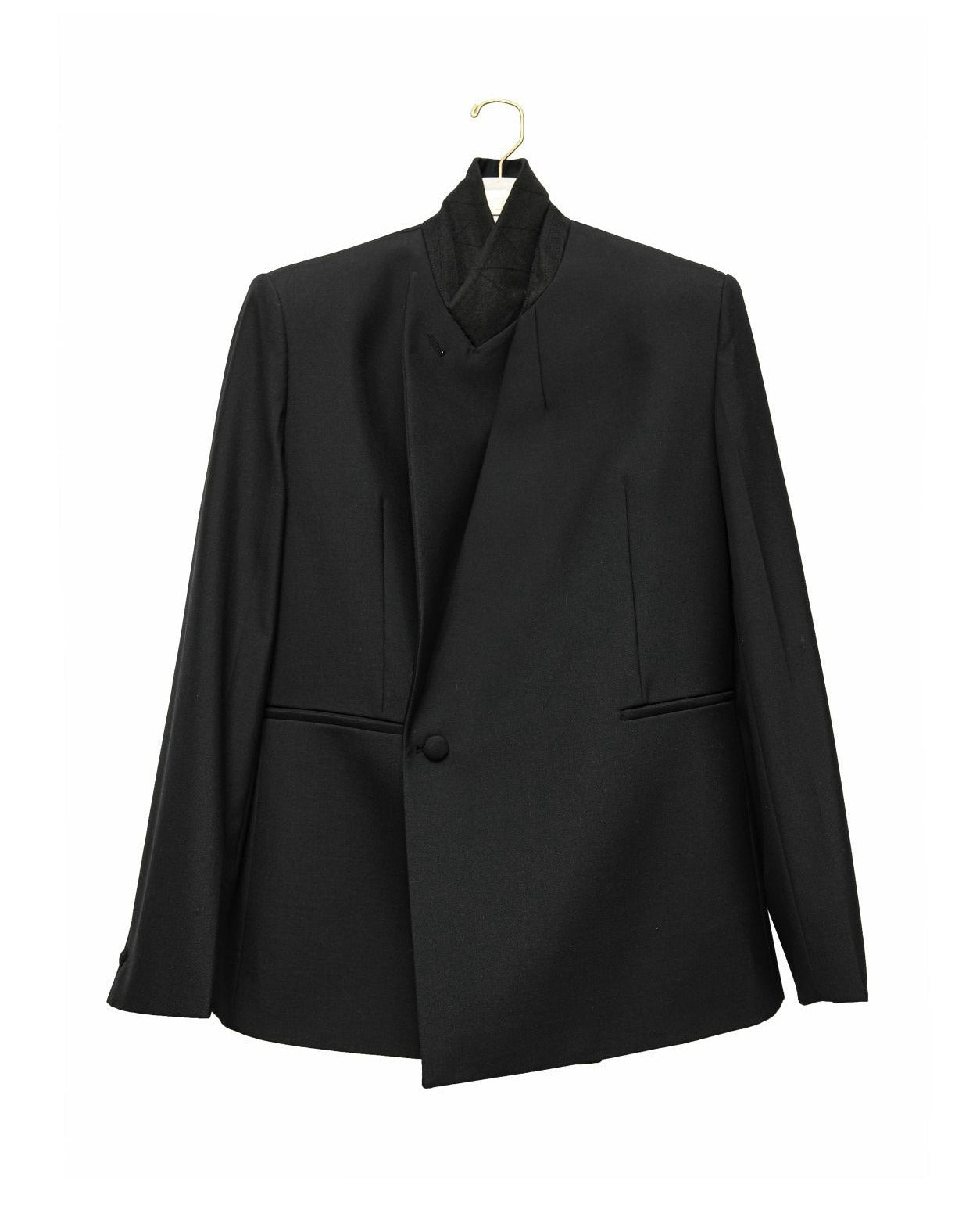 【PAPERMOON 페이퍼 문】SS / Bi - Color Stitch Point Peaked Lapel Tuxedo Blazer