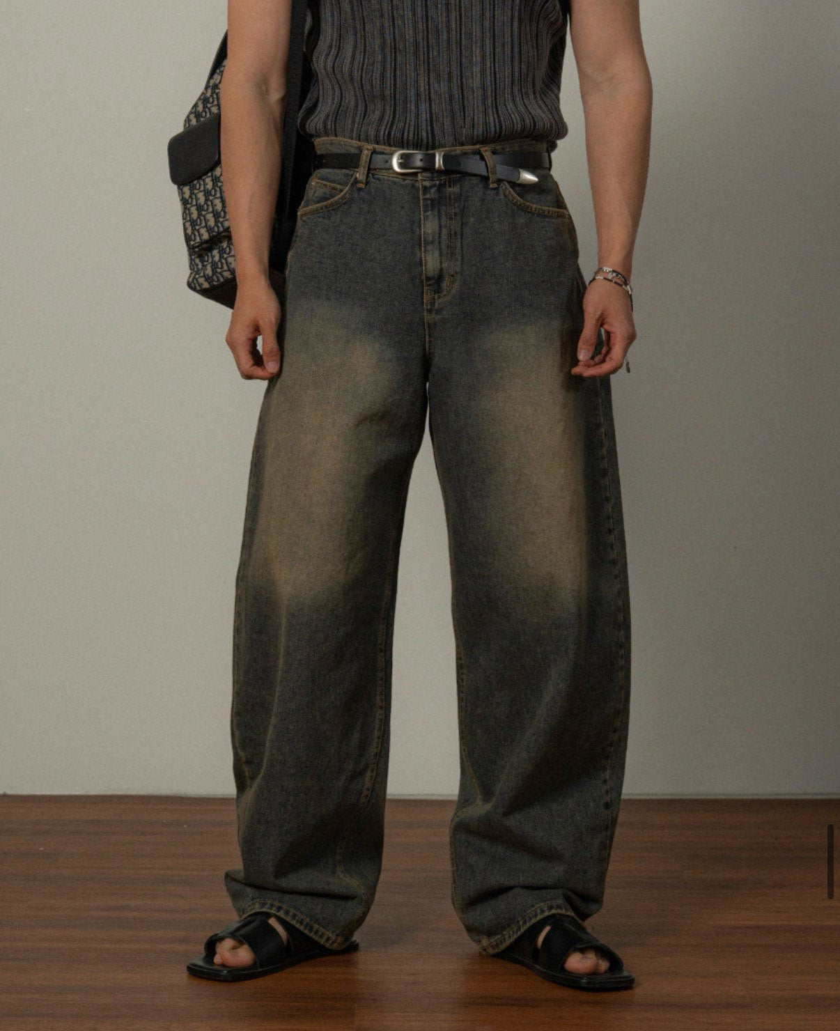 Coil Sand Wide Denim Pants