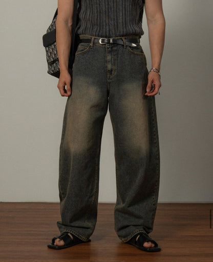 Coil Sand Wide Denim Pants