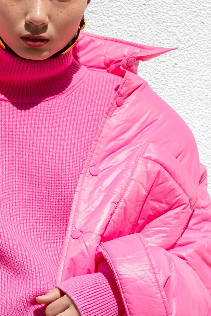 【PAPERMOON ペーパームーン】AW / Oversized Vivid Light Padded Button Down Shirt