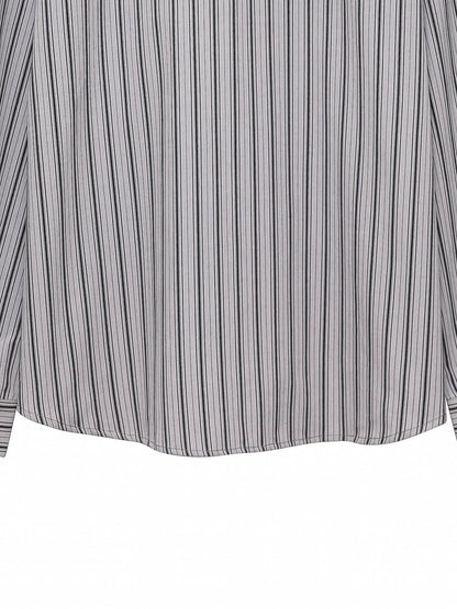 PAPERMOON Oversized Striped Pattern Pocket Button Down Shirt