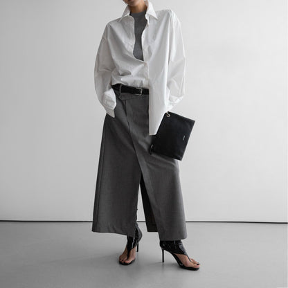 PAPERMOON Classic Asymmetric Wrap Midi Skirt