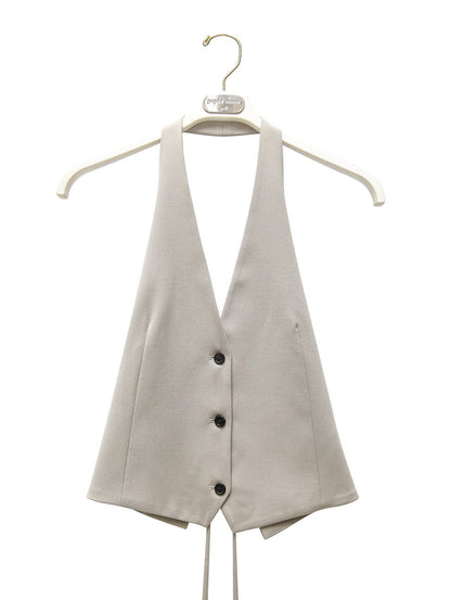 PAPERMOON Back Open Tailored Halter Neck Vest