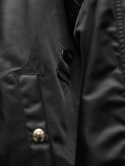PAPERMOON Heavy Twill Nylon Cropped Balloon MA-1 Flight Jacket