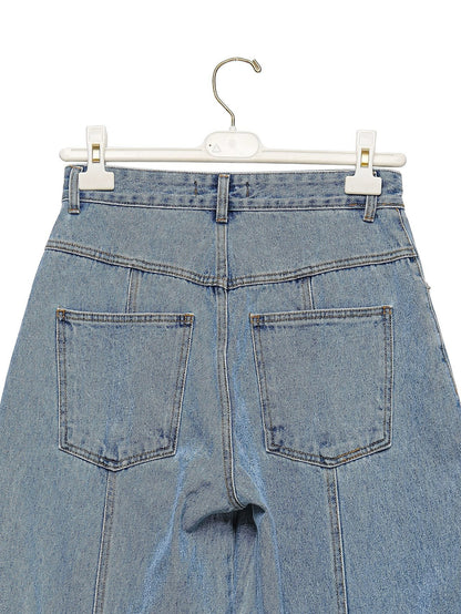 PAPERMOON ペーパームーン ボリュームピンタックデニムパンツ