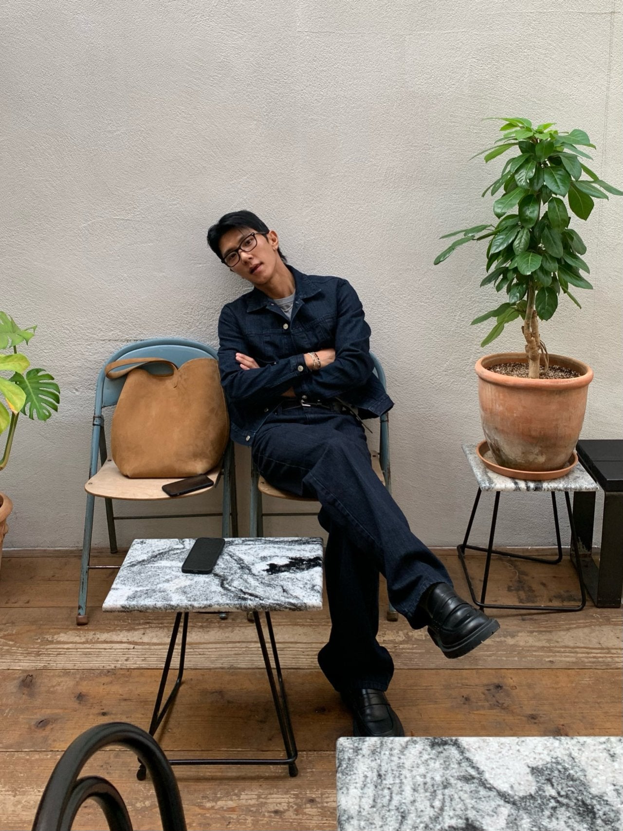 Luggage Ribbed Denim Jacket