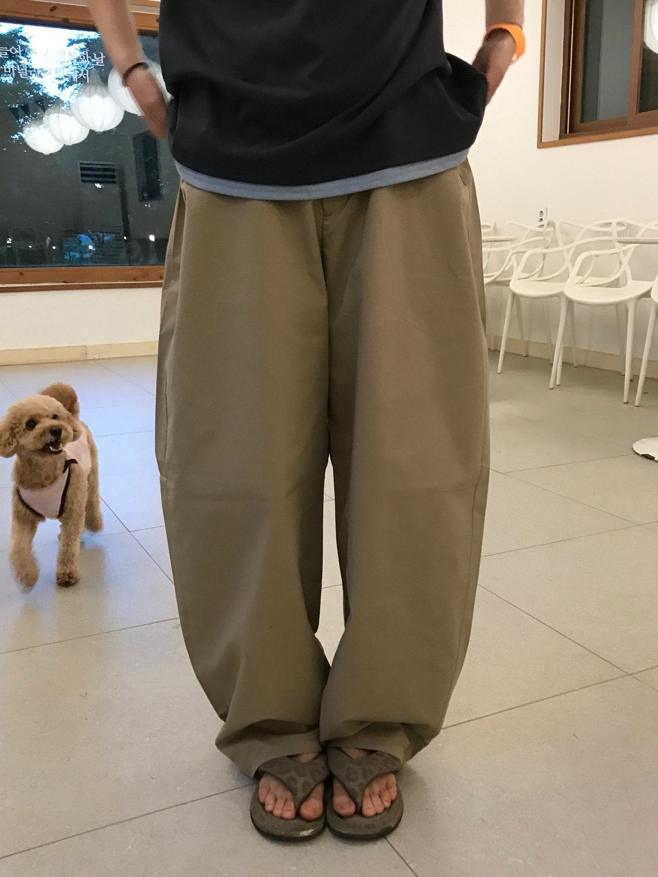 Volume Curve Cotton Balloon Pants
