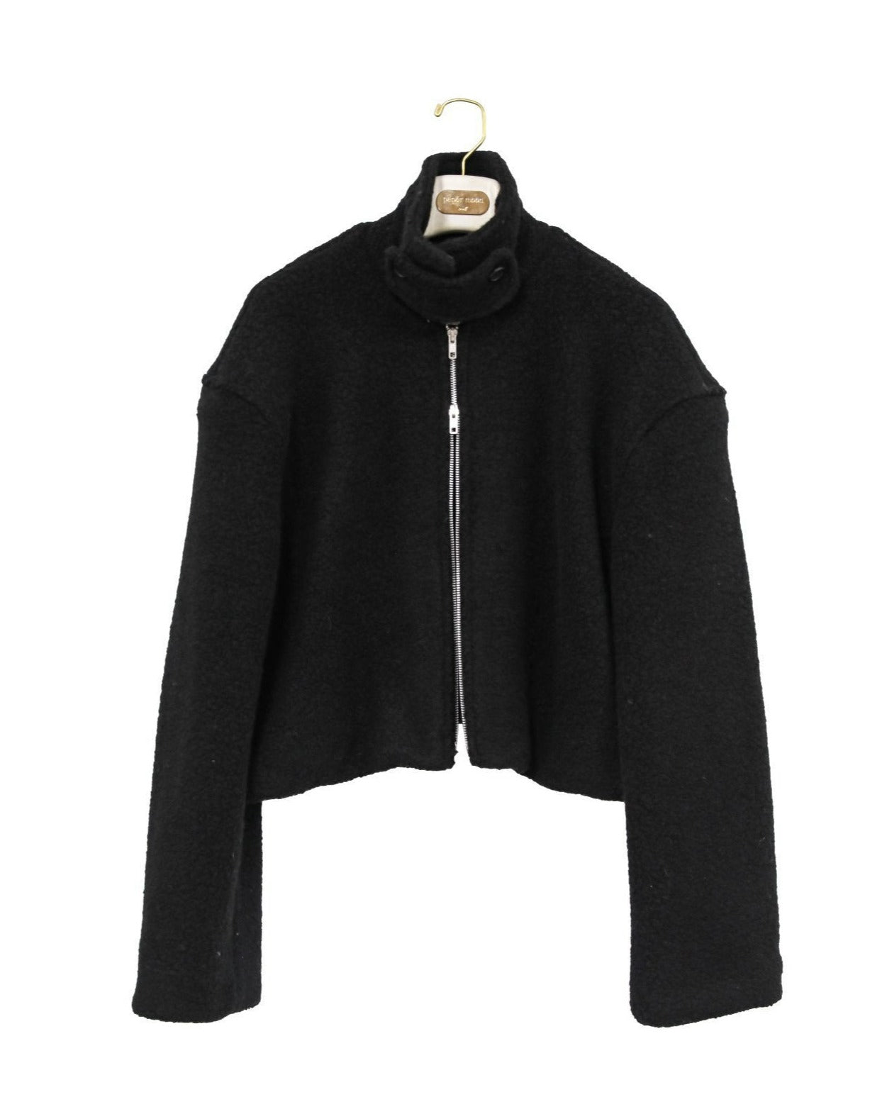 【즉납】【PAPERMOON 페이퍼 문】AW / Bouclé Alpaca Blend Wool Cropped Two Way Zipped Jacket