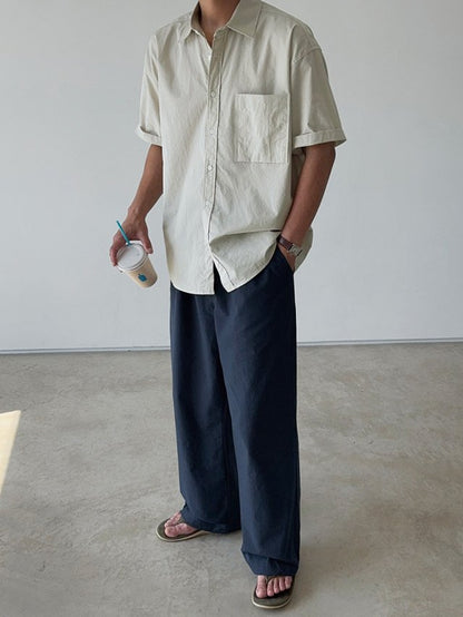 Pigment-Washed Nylon Shirt Jacket