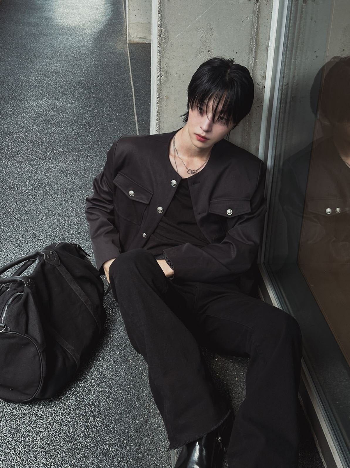 Silver Button Round-Neck Jacket