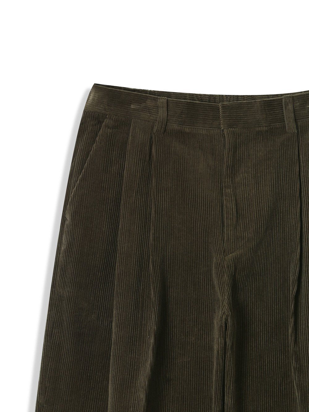 Heavy Corduroy Wide-Tuck Pants