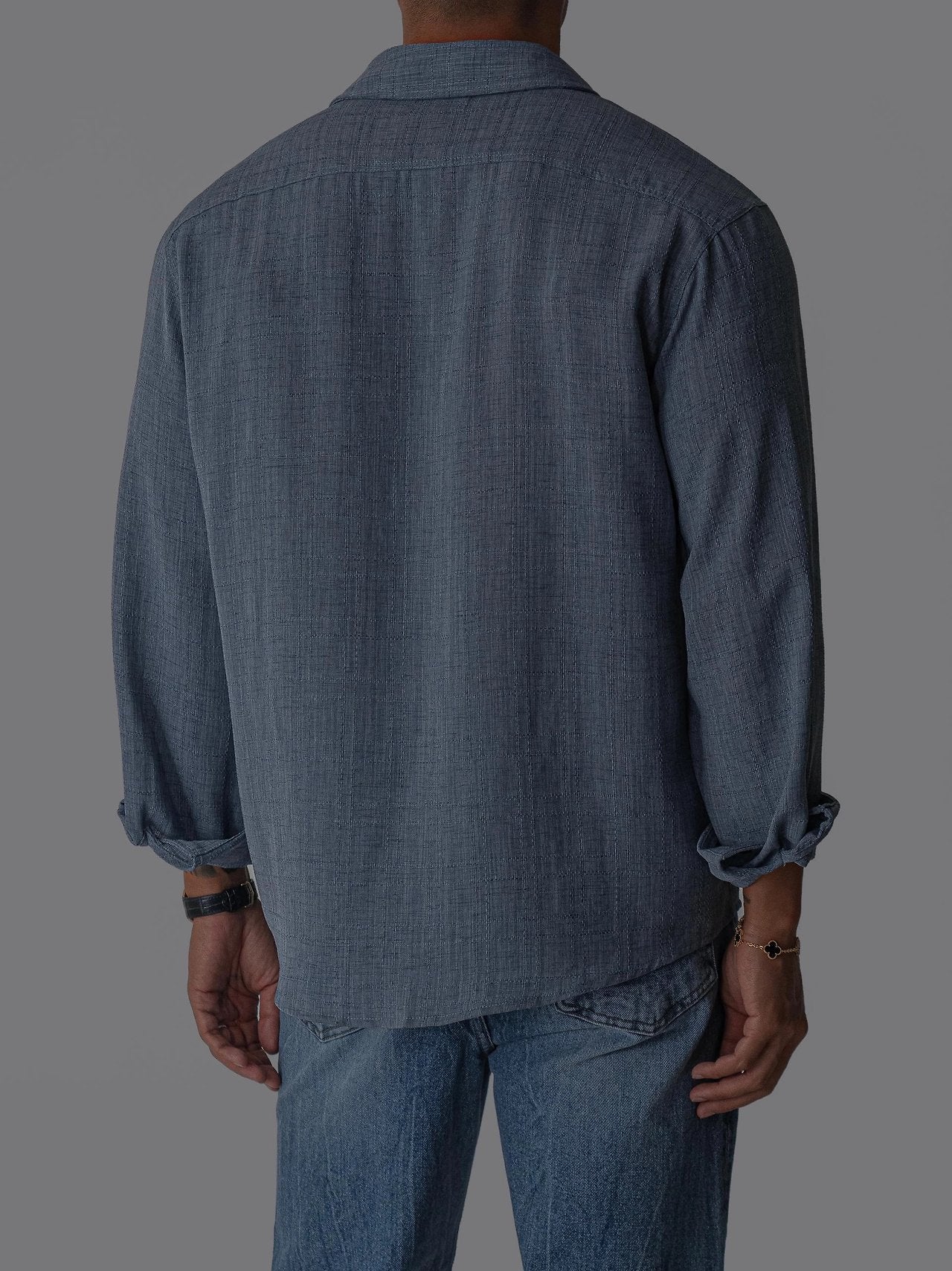 Pigment-Washed Nylon Shirt Jacket