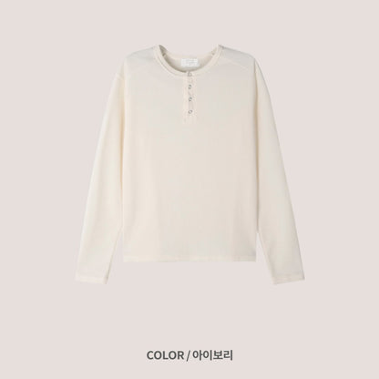 Soft Waffle Henley Long Sleeve
