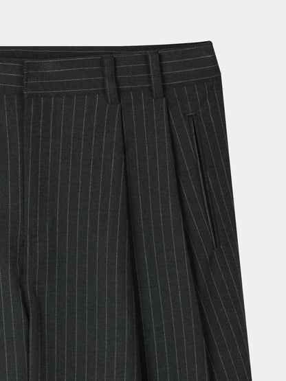 Steady Stripe Wide Pintuck Balloon Slacks