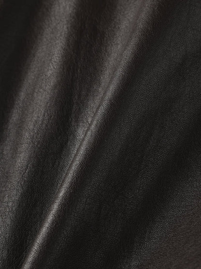 Curved Vegan Leather Jacket