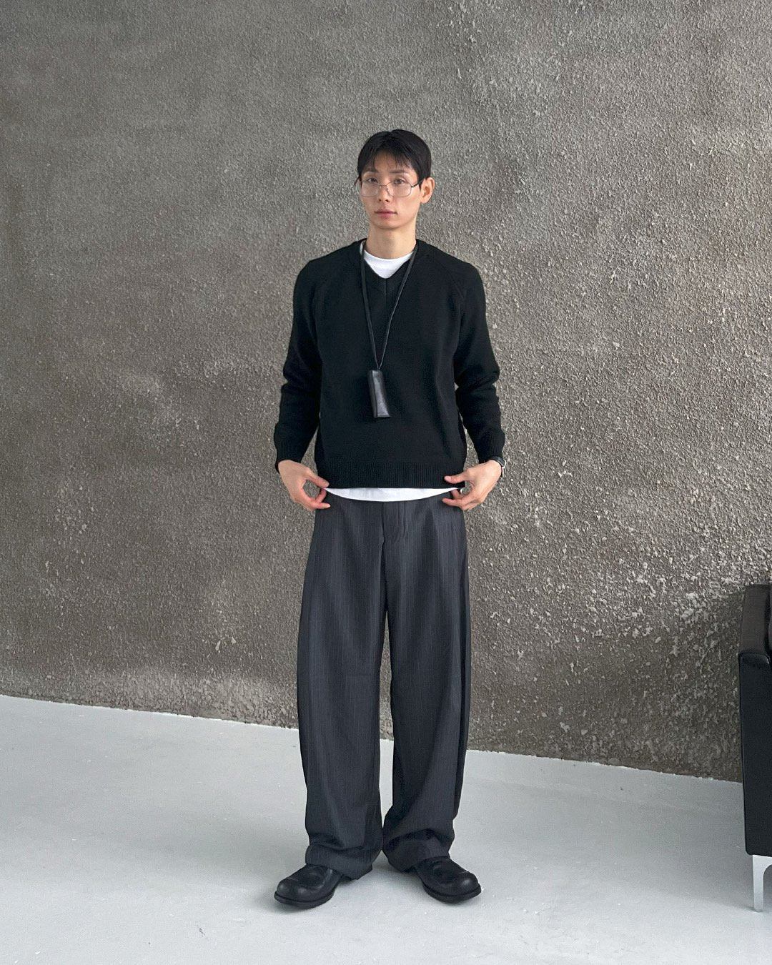 Zegna One-Tuck Curved Slacks