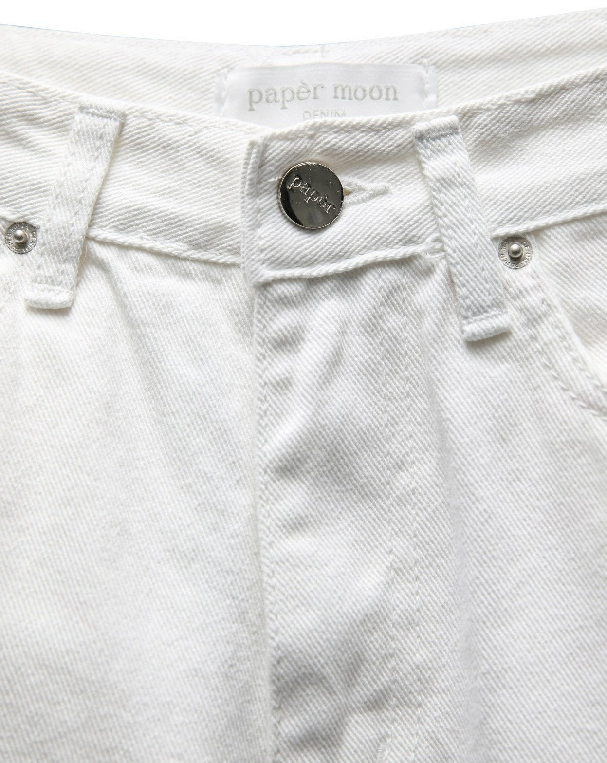 【PAPERMOON ペーパームーン】SS / High Rise Wide Leg White Denim Pants