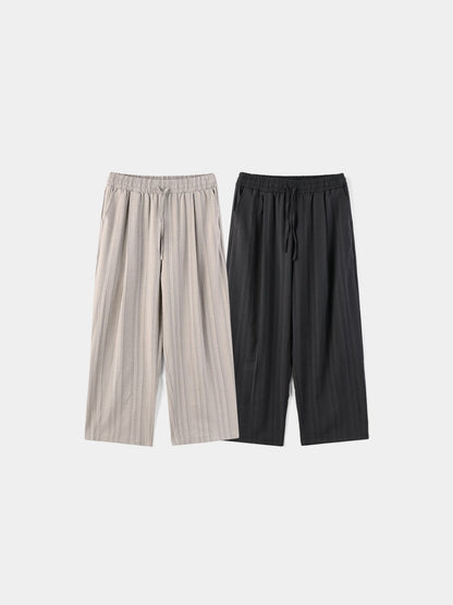 Tone-on-Tone Stripe Banding Slacks