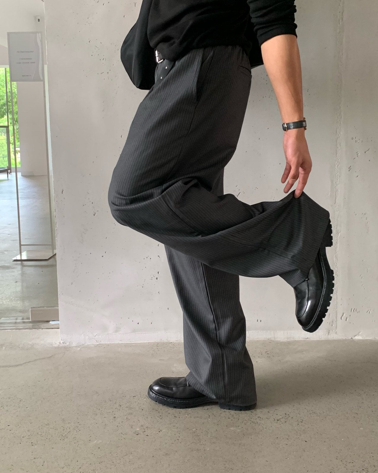 Bell Stripe Banding Pants