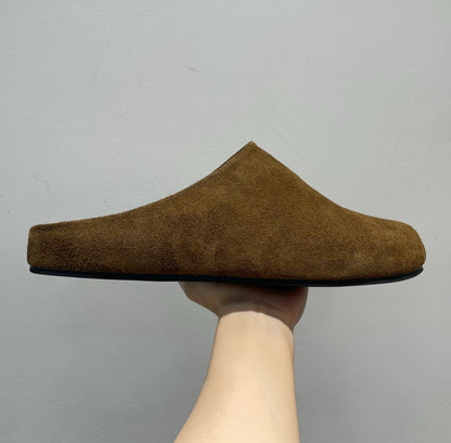 Italian Suede Leather Mule Sandals