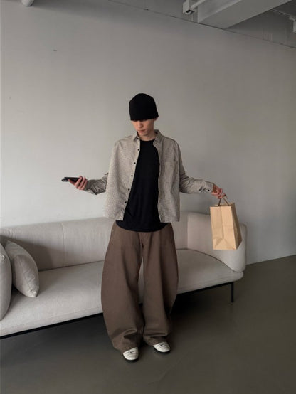 Pigment-Washed Nylon Shirt Jacket