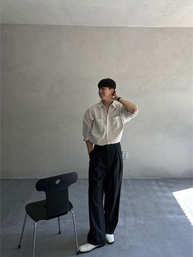 Pigment Washed Nylon Shirt Jacket