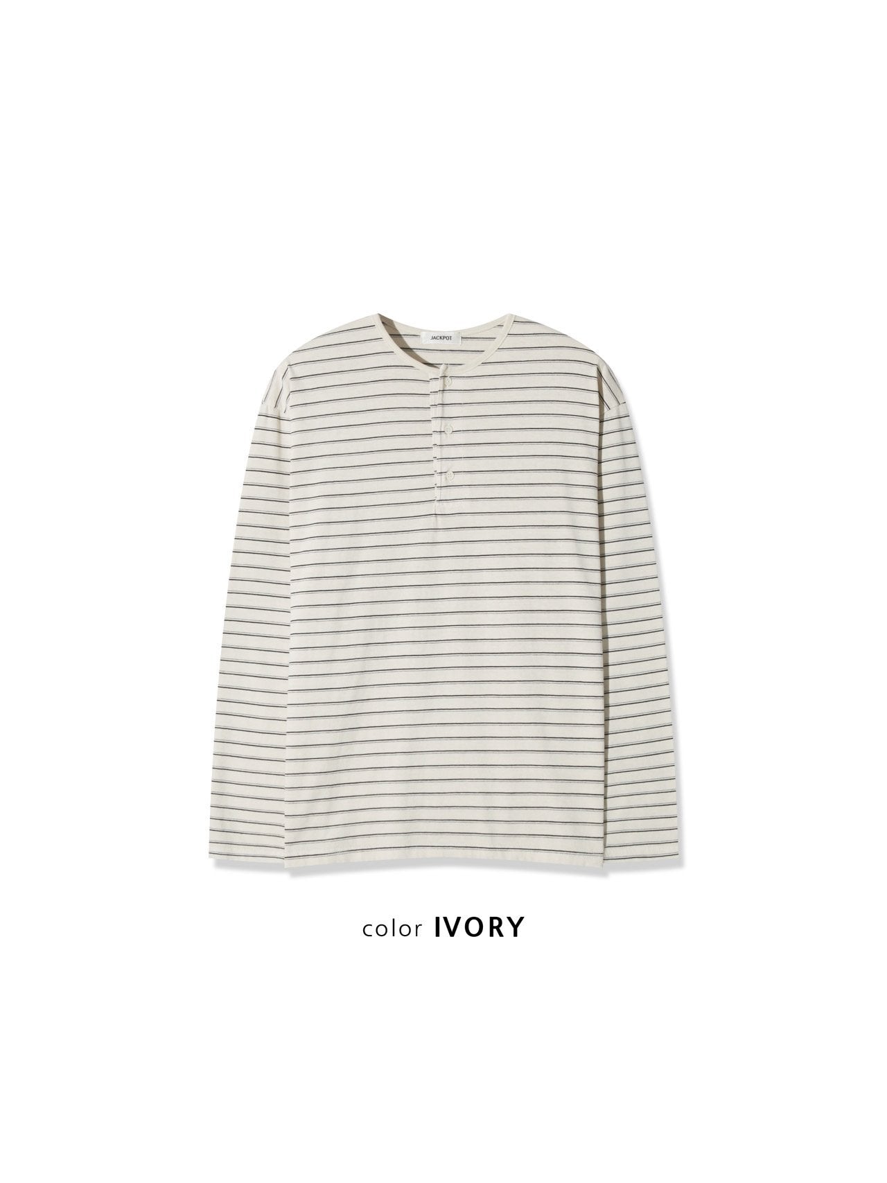Pigment Stripe Henley Long Sleeve Tee