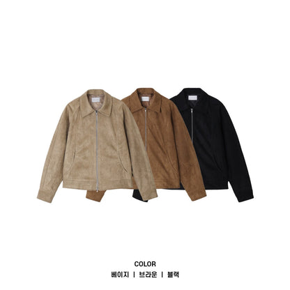Folk Collar Suede Jacket