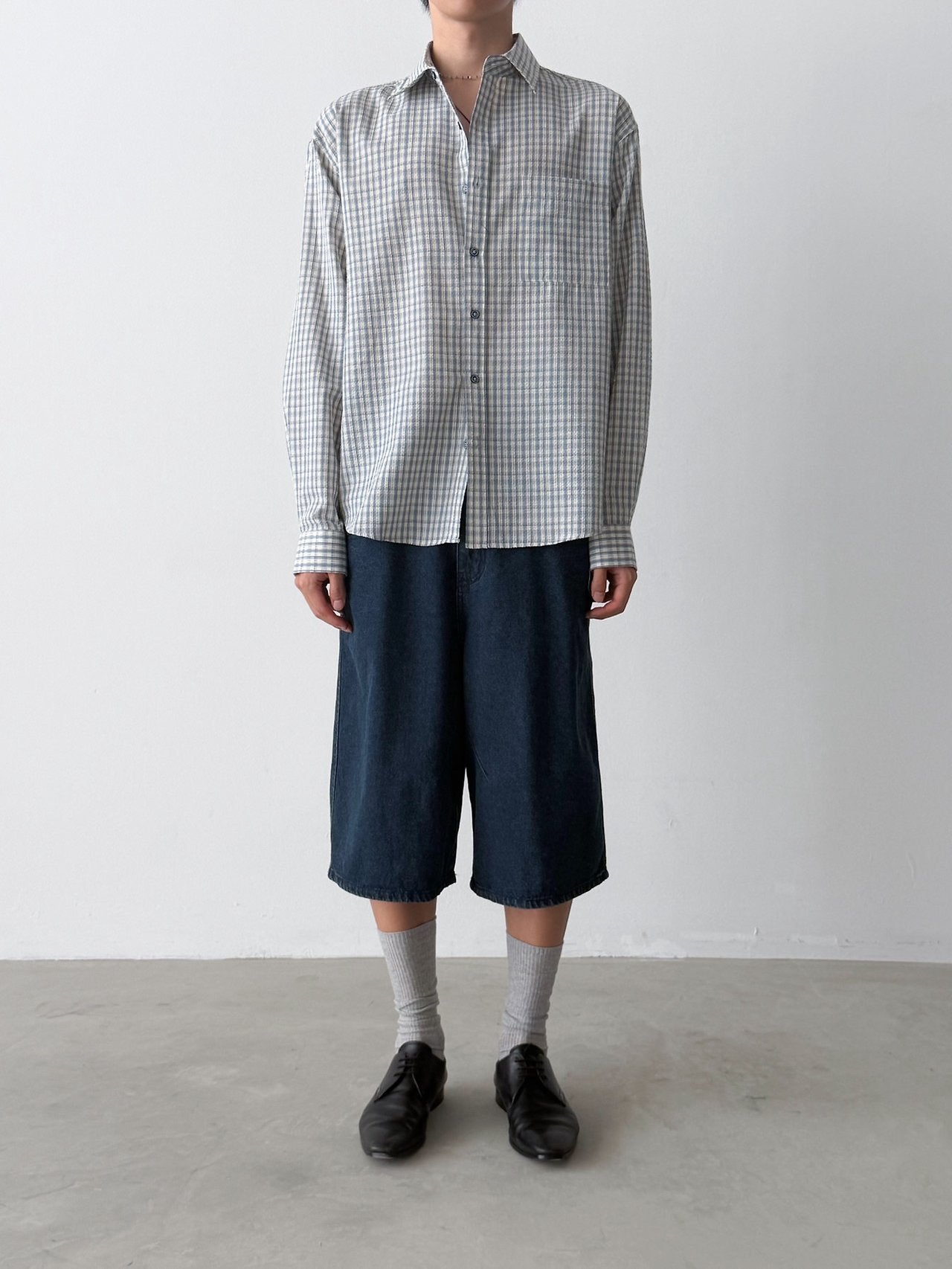 Pigment-Washed Nylon Shirt Jacket