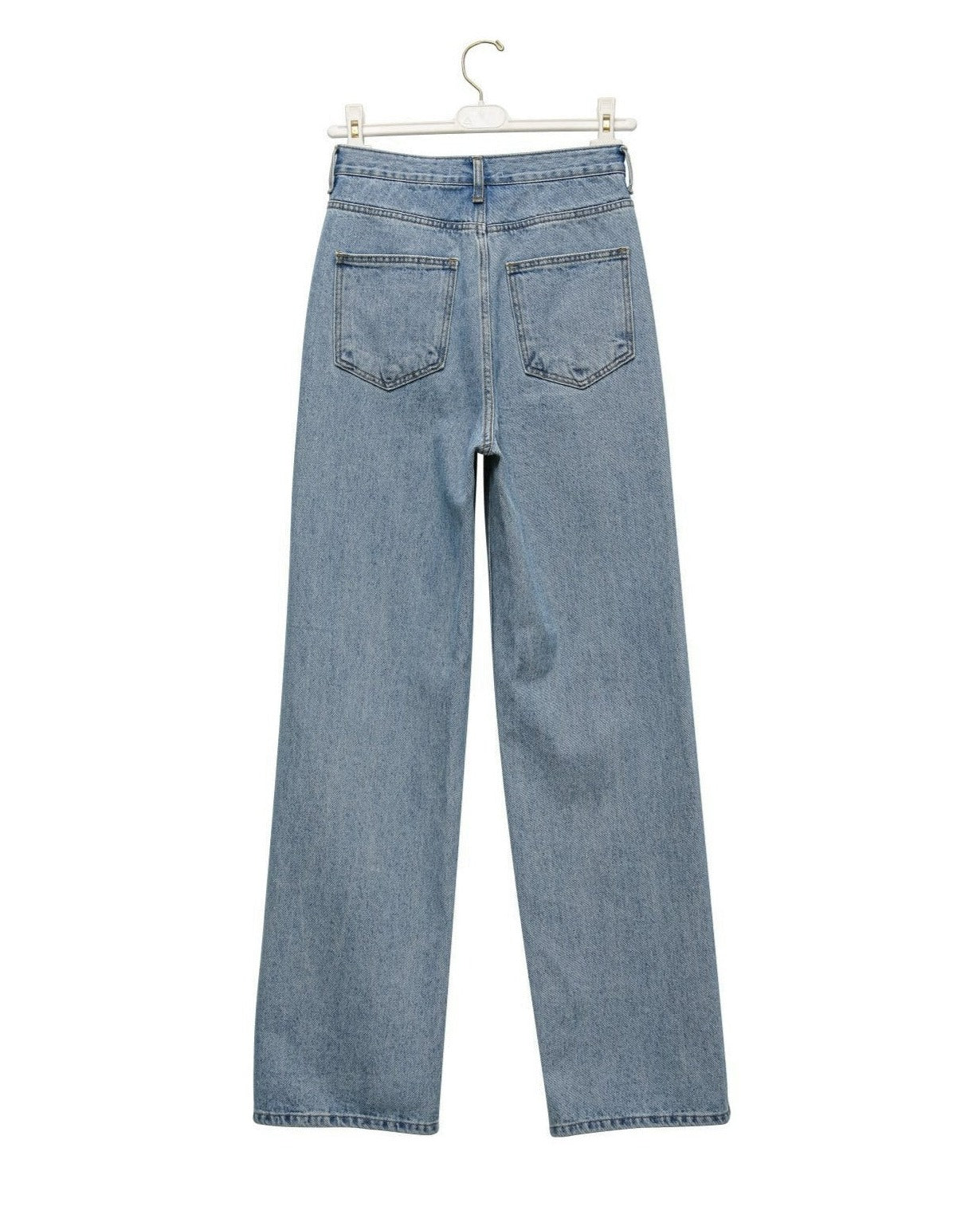 [PAPERMOON] SS / Wrap Button Fly Straight Denim Jeans