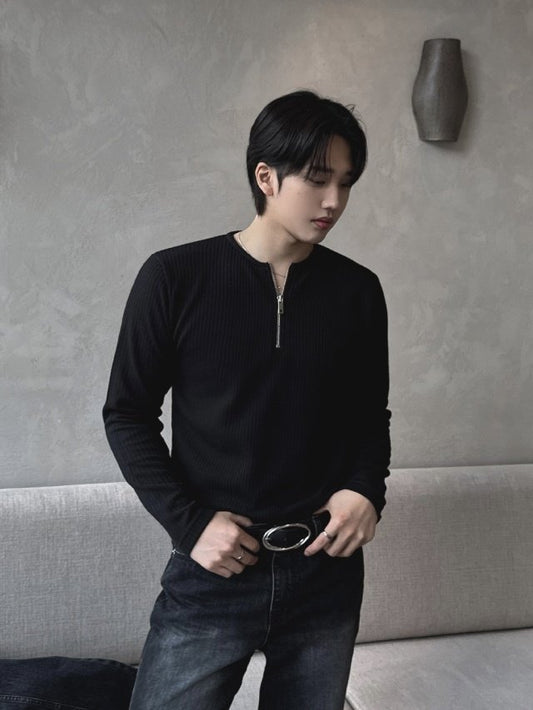 Barrel Zip Ribbed T-Shirt