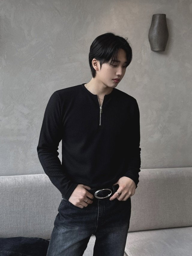 Barrel Zip Ribbed T-Shirt