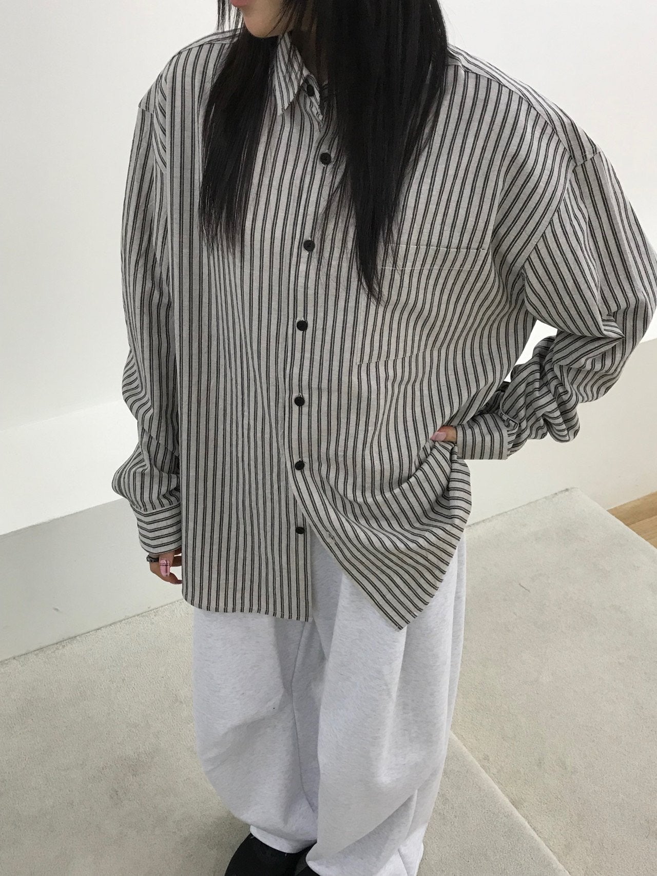 Pigment-Washed Nylon Shirt Jacket