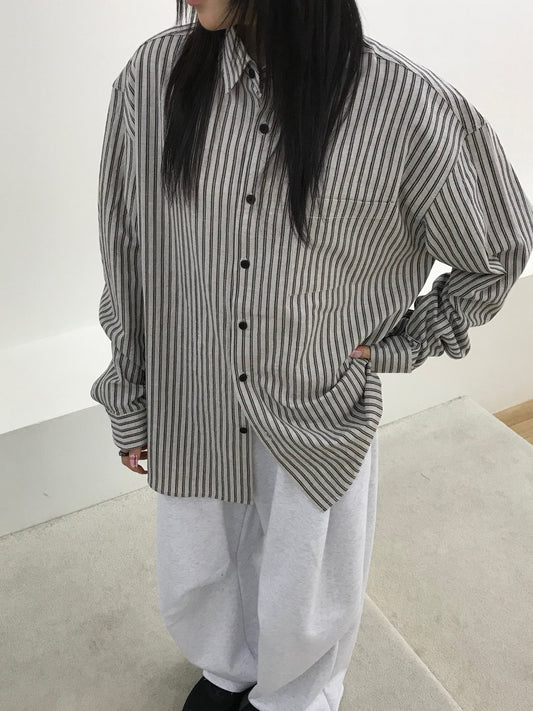 Pigment-Washed Nylon Shirt Jacket