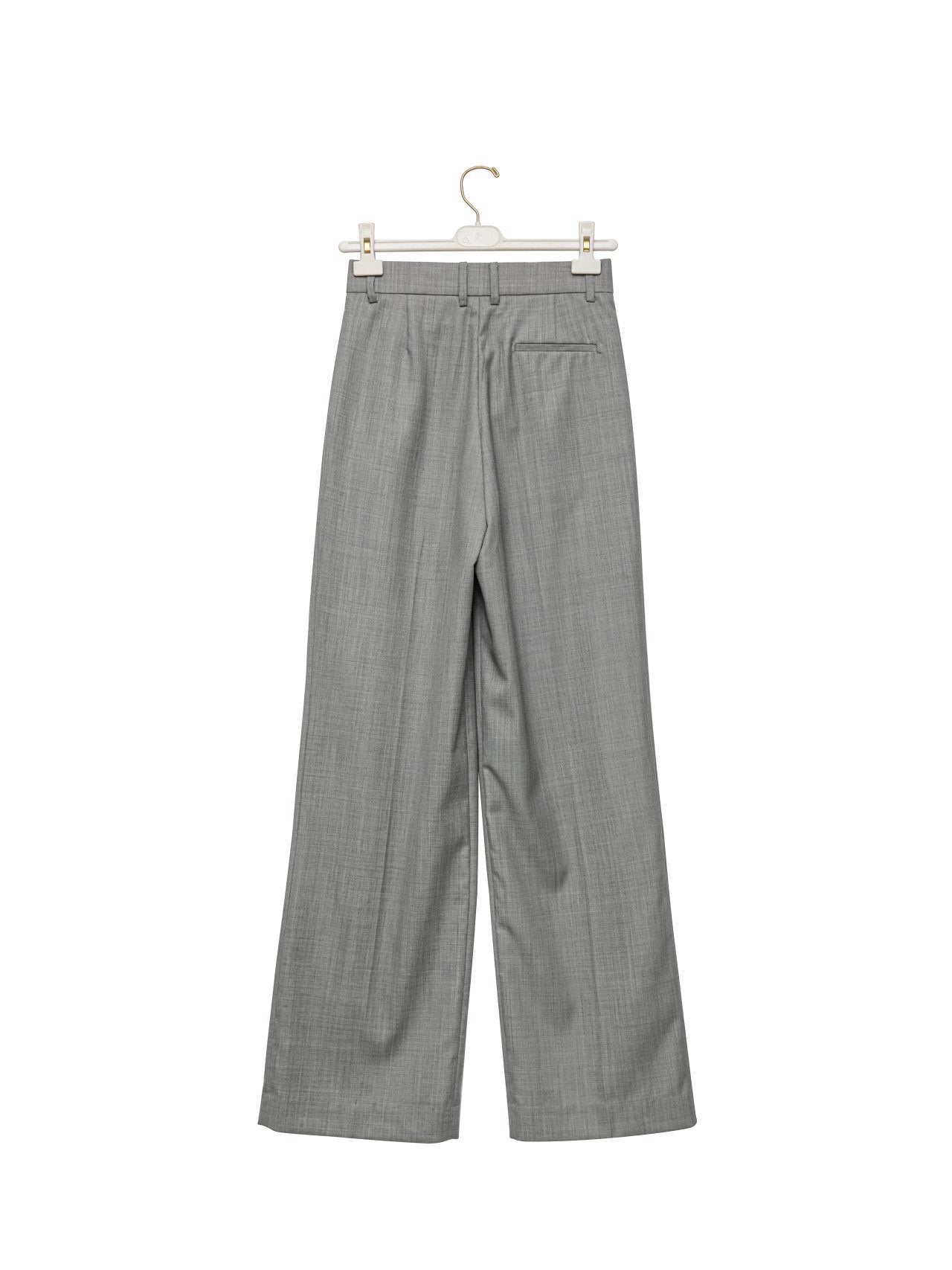 [PAPERMOON] SS / Sharkskin Fabric Pin Tuck Set Up Wide Trousers